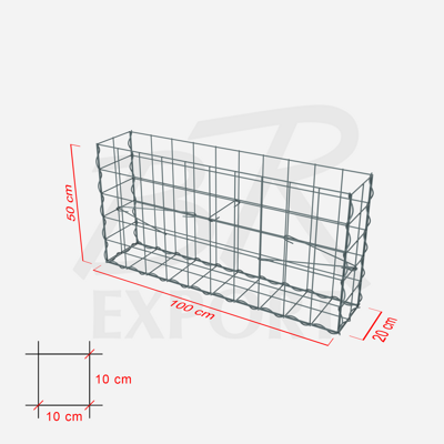 Gabionový koš 100 x 20 x 50 cm 